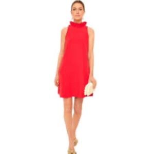 Tuckernuck Blythe Bow Tie Sleeveless A-Line Cocktail Dress Poppy Red Sz XXS